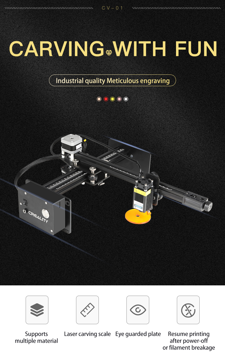 Лазерний гравер Creality CV-01 доступний високоточний купити в C3D